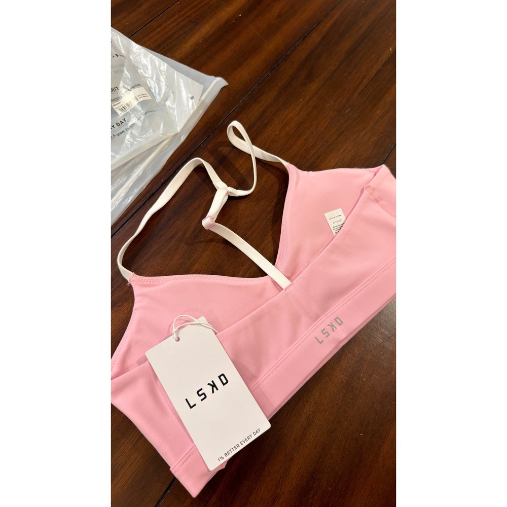 LSKD Infinity Sports Bra Pink Rose Low Support V-Neck Womens Medium NEW NWT - Picture 15 of 16